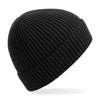100x Rubber Patch Engineered knit ribbed beanie