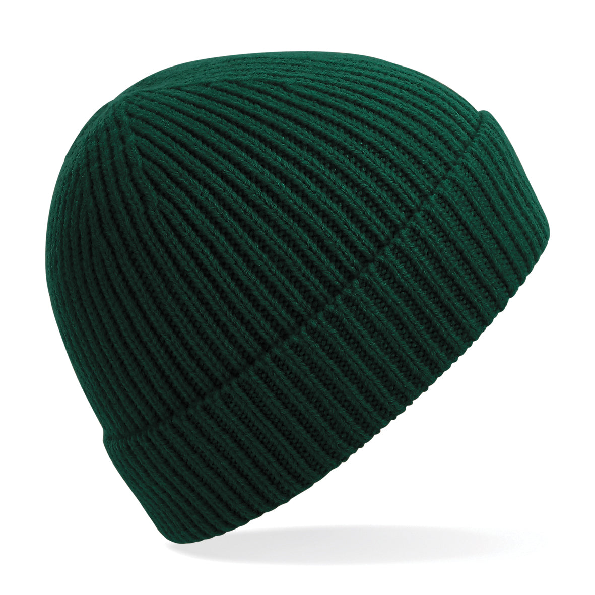 100x Rubber Patch Engineered knit ribbed beanie