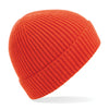 100x Rubber Patch Engineered knit ribbed beanie