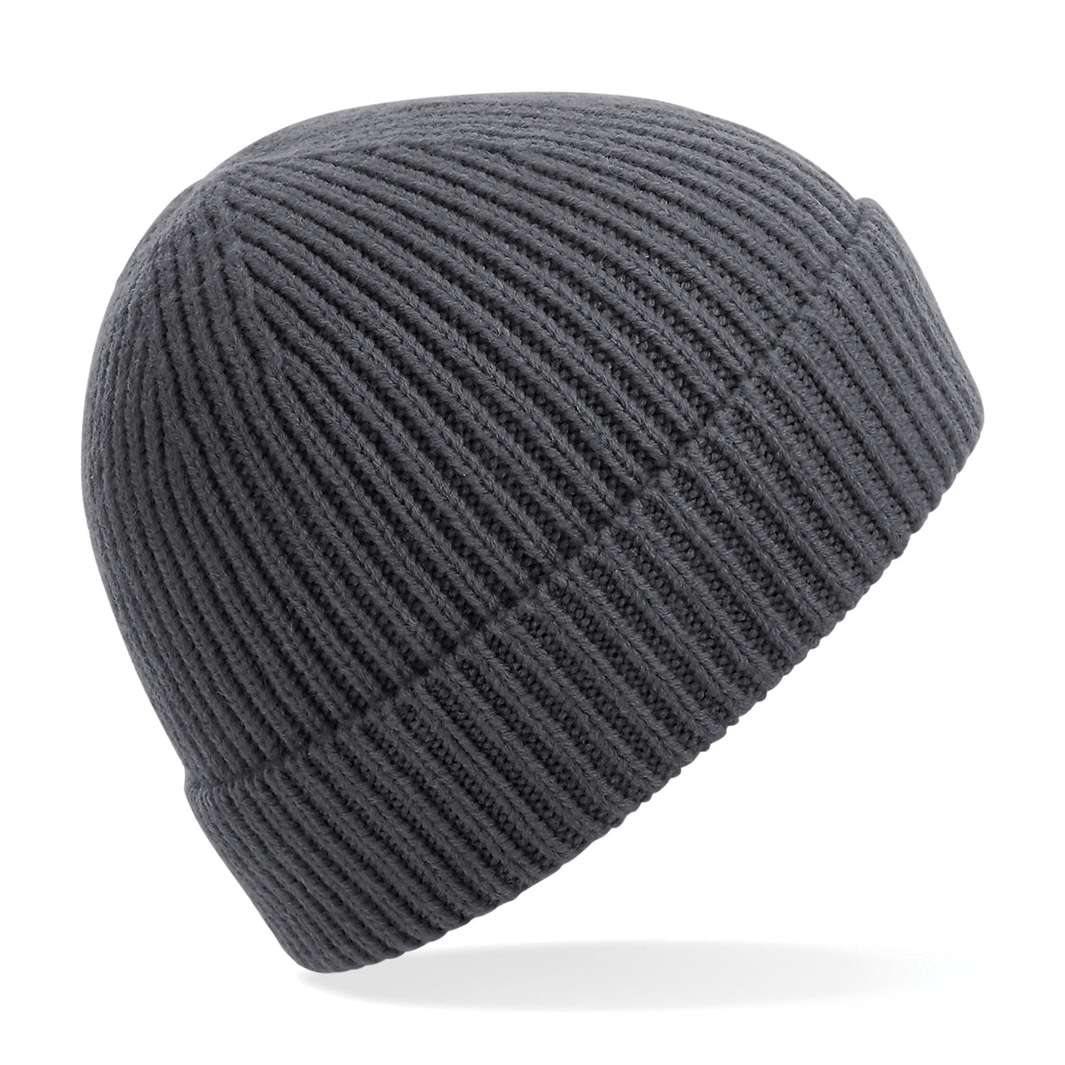 100x Rubber Patch Engineered knit ribbed beanie