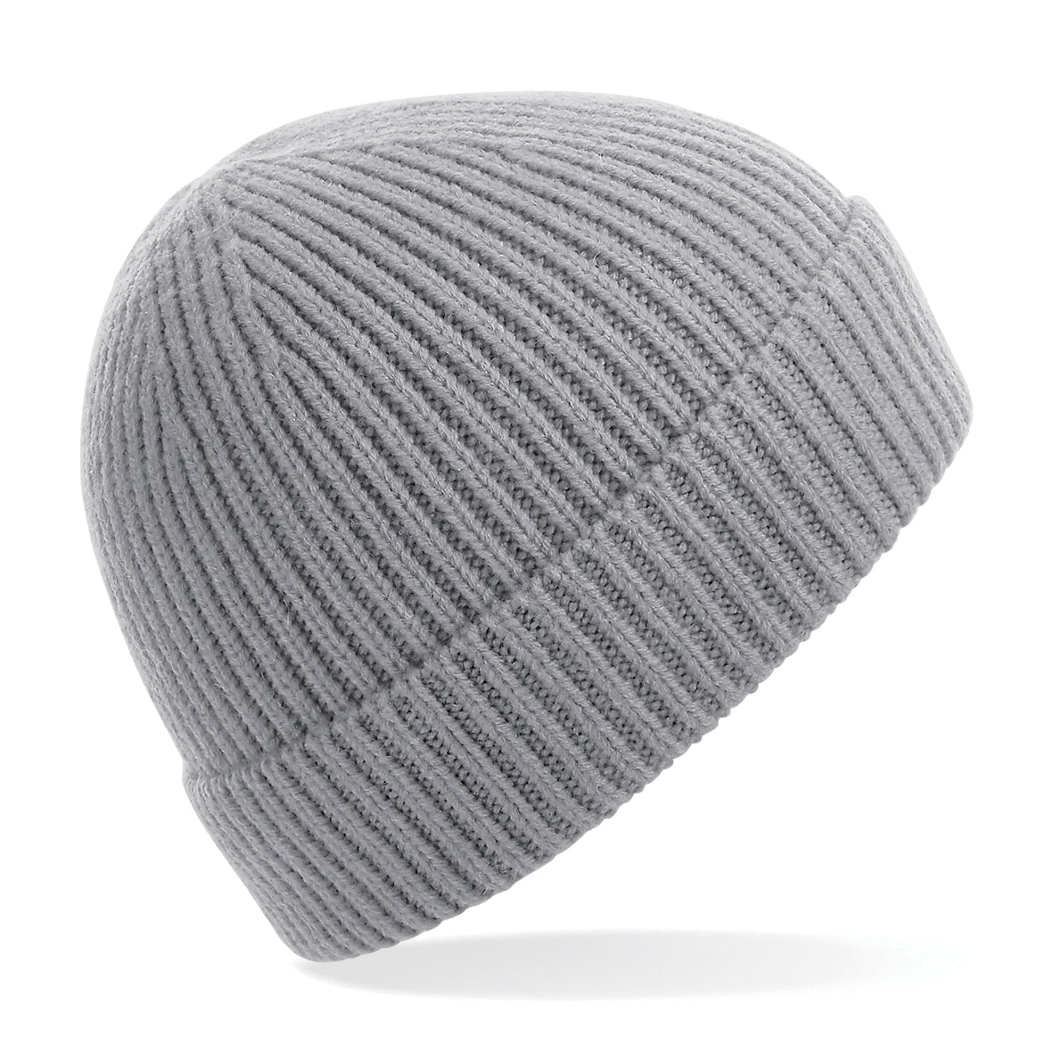 100x Rubber Patch Engineered knit ribbed beanie