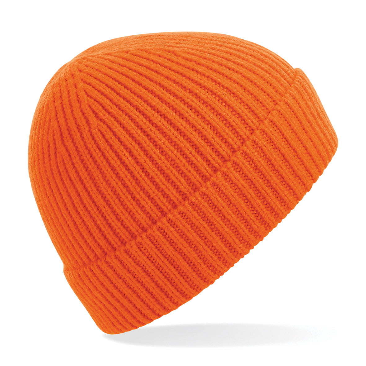 100x Rubber Patch Engineered knit ribbed beanie