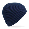 100x Rubber Patch Engineered knit ribbed beanie