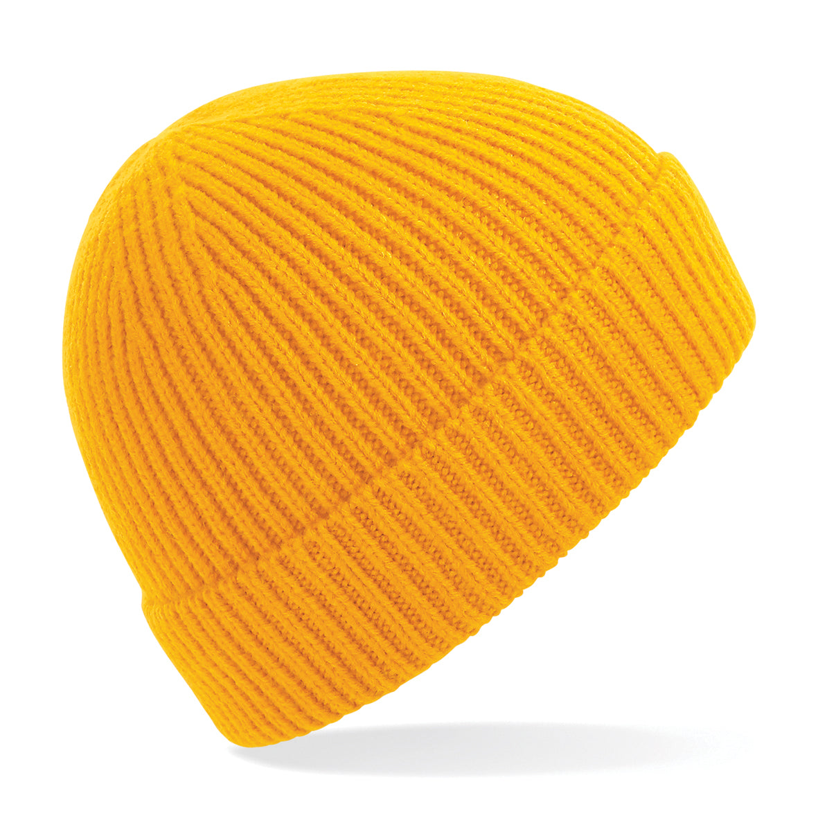 100x Rubber Patch Engineered knit ribbed beanie