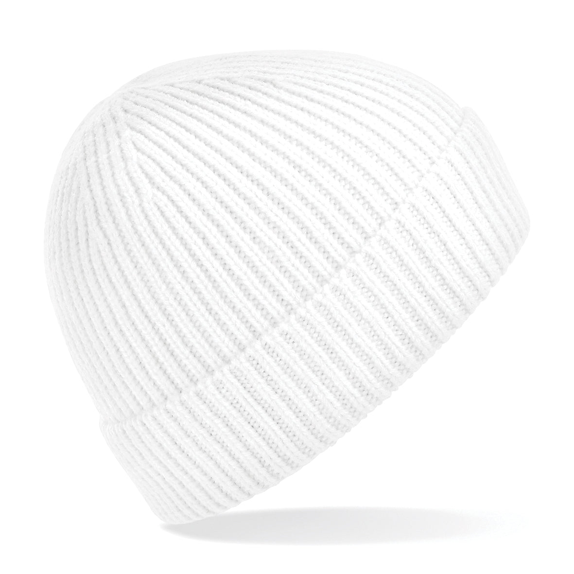 100x Rubber Patch Engineered knit ribbed beanie
